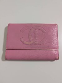 CHANEL財布　ピンクキャビアスキン646