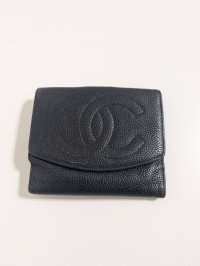 CHANELWホック財布キャビアスキン647