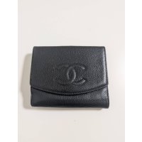 CHANELWホック財布キャビアスキン648