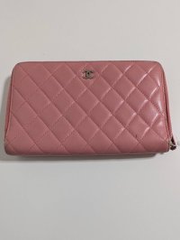 CHANELラウンドファスナー長財布ラムスキン651