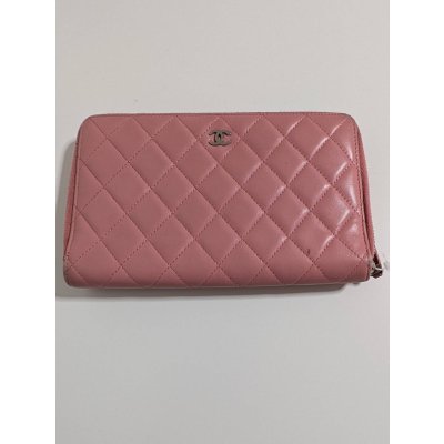 画像1: CHANELラウンドファスナー長財布ラムスキン651