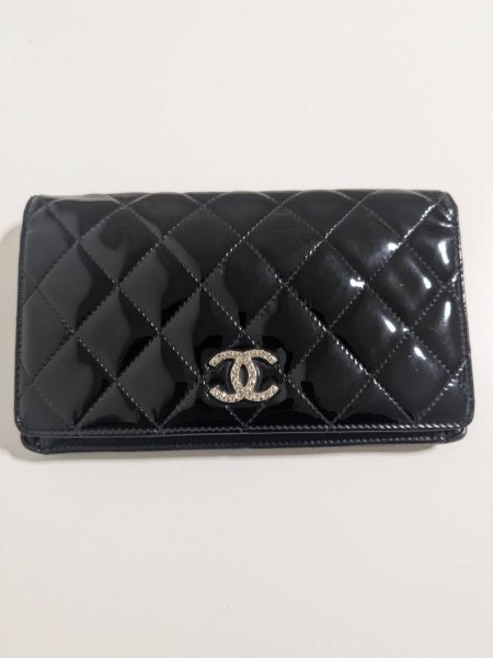 画像1: CHANEL長財布　ブリリアントパテント644 (1)