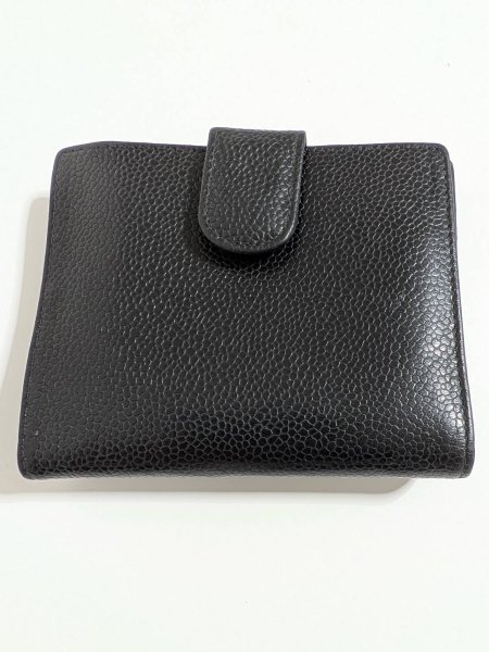 画像2: CHANELWホック財布キャビアスキン648 (2)