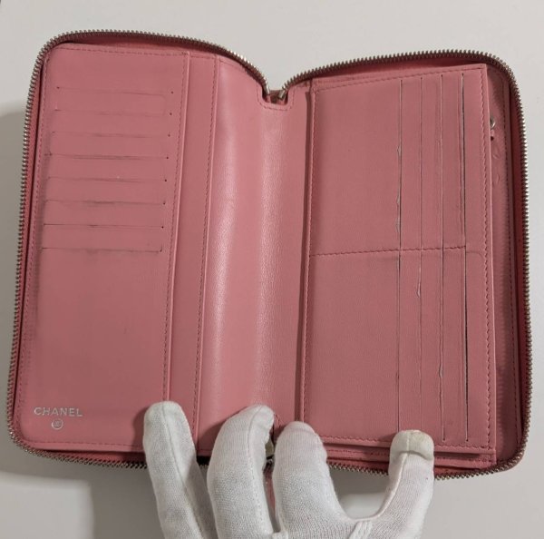 画像3: CHANELラウンドファスナー長財布ラムスキン651 (3)