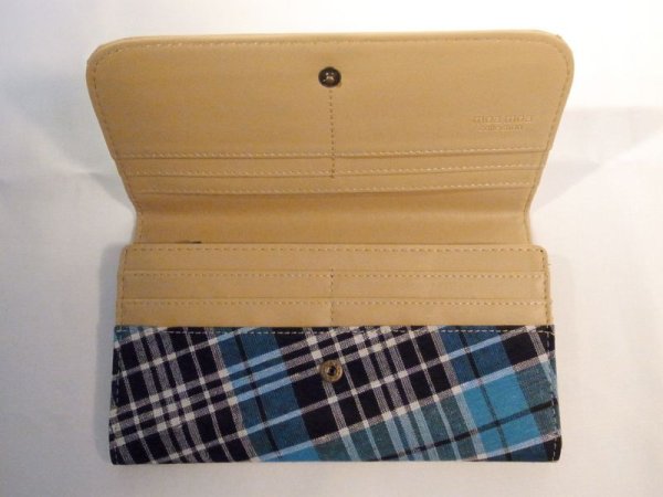 画像4: 長財布　ブルーチェック　114 (4)