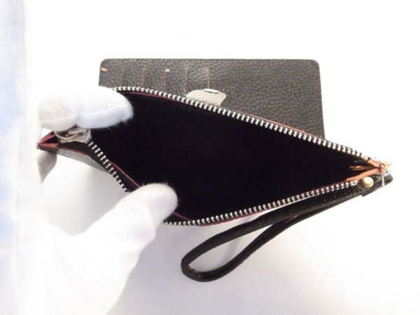 画像5: ストラップ付き長財布 ブラック 131 (5)