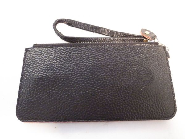 画像2: ストラップ付き長財布　ブラック　170 (2)