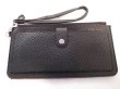 画像1: ストラップ付き長財布　ブラック　170 (1)