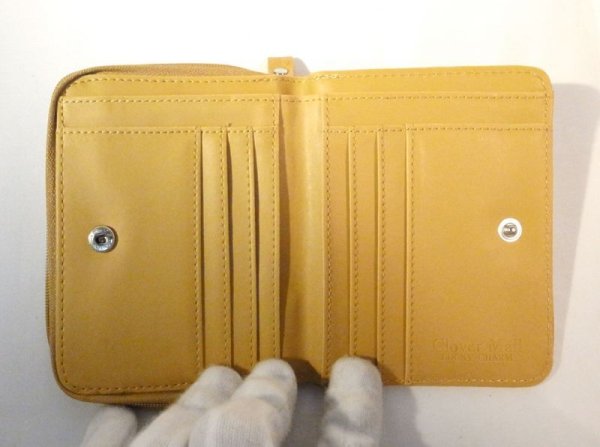 画像4: ラウンドファスナー二つ折り財布 イエロー 240 (4)