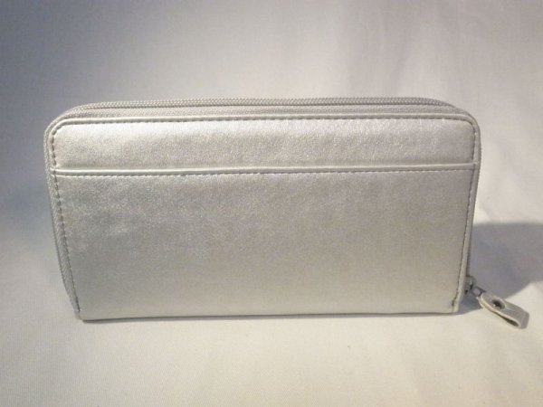 画像2: ラウンドファスナー長財布 シルバー 421 (2)