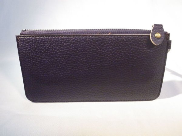 画像2: ストラップ付き長財布 ダークブラウン 417 (2)