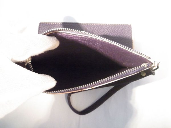 画像5: ストラップ付き長財布 ダークブラウン 417 (5)