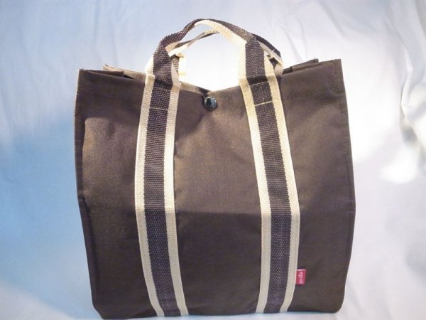 画像2: トートバック バイカラー ブラウン  446 (2)