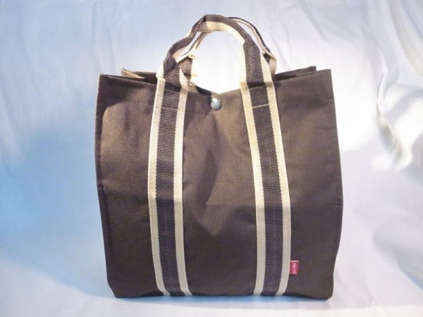 画像2: トートバック バイカラー ブラウン  438 (2)